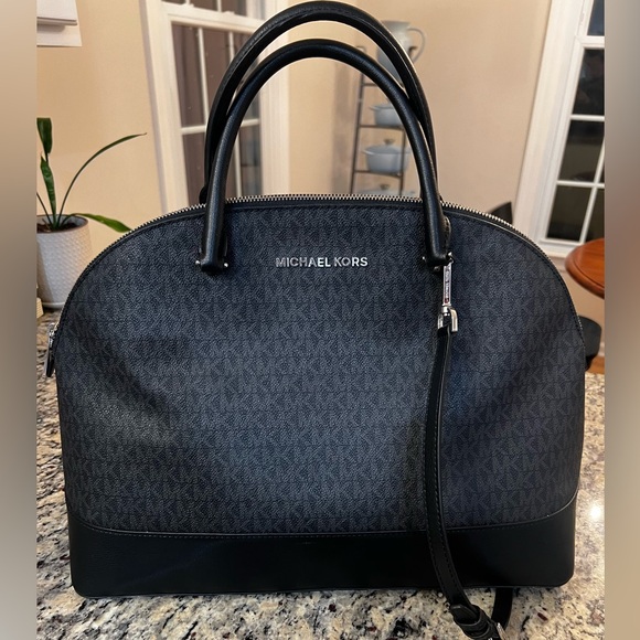 Handbags - MICHAEL KORS extra large signature satchel black/grey